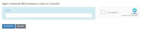 print do local no site da Receita Dederal em que é necessário digitar o CNPJ da empresa e clicar em 'consultar'