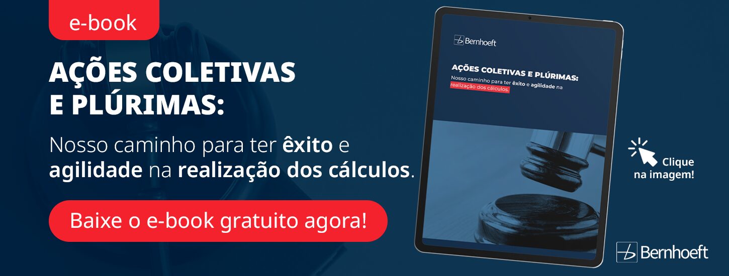 arte azul, tablet à direita com a capa do ebook, à esquerda título ''ações coletivas e plúrimas: nosso caminho para ter êxito e agilidade nessas ações'' link disponível para download do ebook